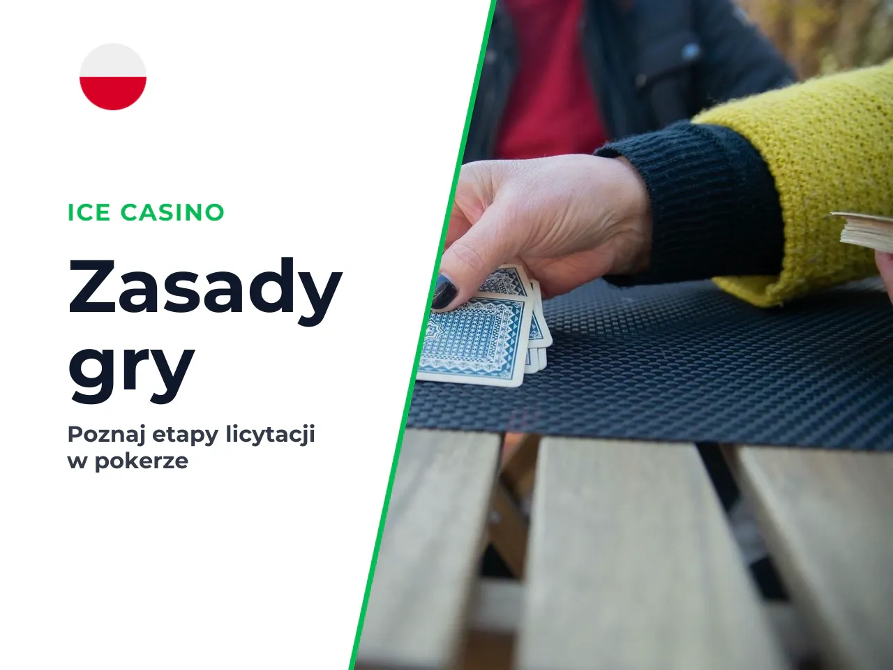 Kolejność akcji, zakłady i pot. W każdej rundzie licytacji player wykonuje jedną z dostępnych akcji — w ustalonej kolejności, zgodnie z ruchem wskazówek zegara: