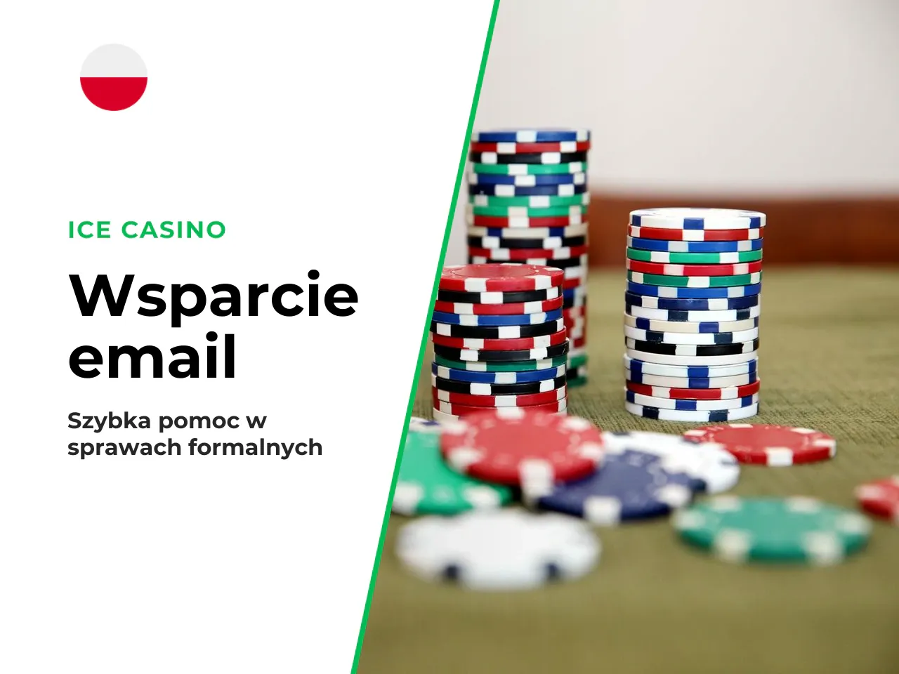 Email jako kanał do bardziej złożonych zgłoszeń. Rozbudowane spory finansowe wymagają przesłania formalnego wniosku na oficjalny adres **<support@icecasino.com>**. Email jest kluczowy przy procesach d